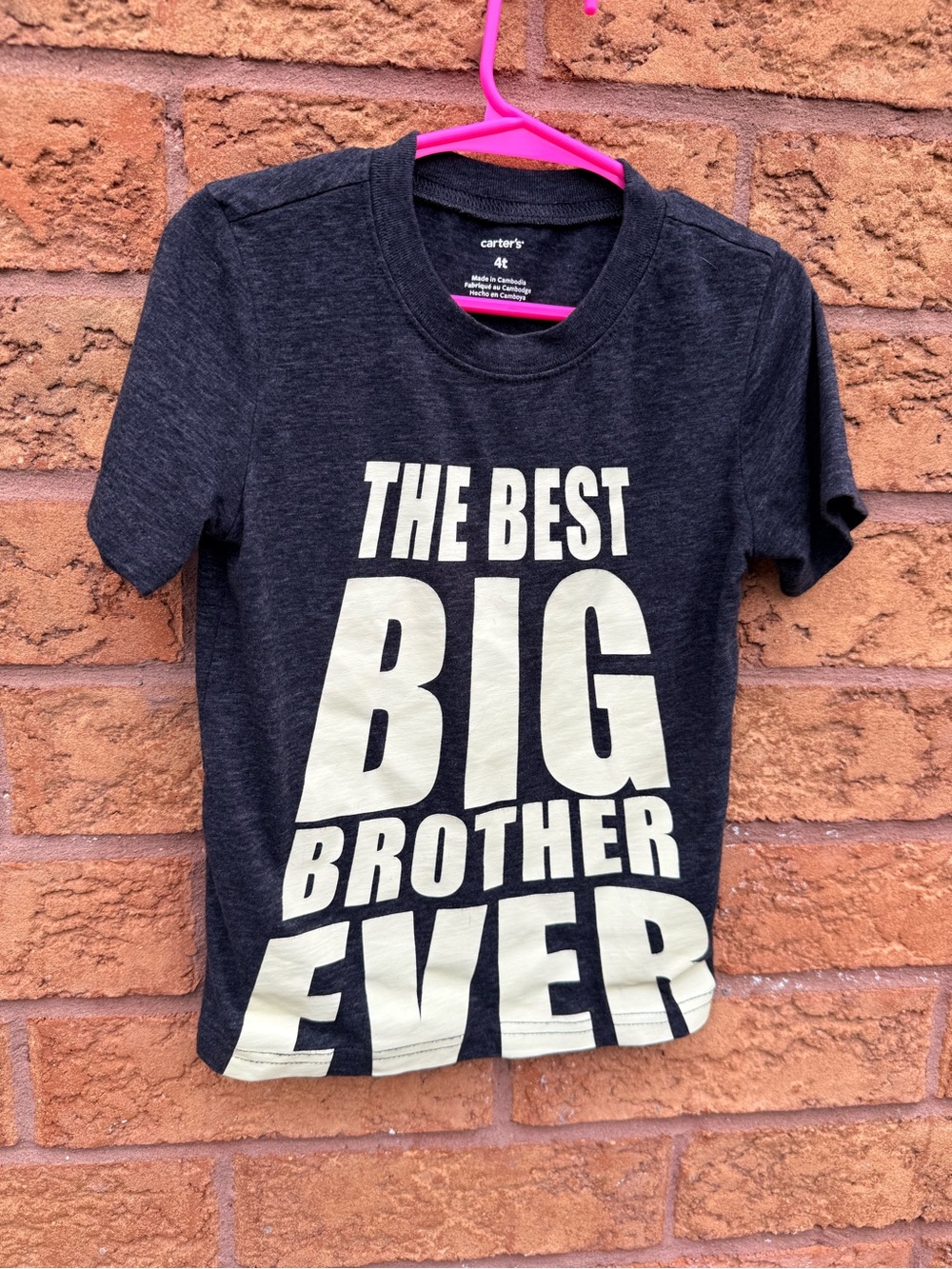 10/$25 • Carter's The Best Big Brother Ever Graphic Tee - Charcoal
